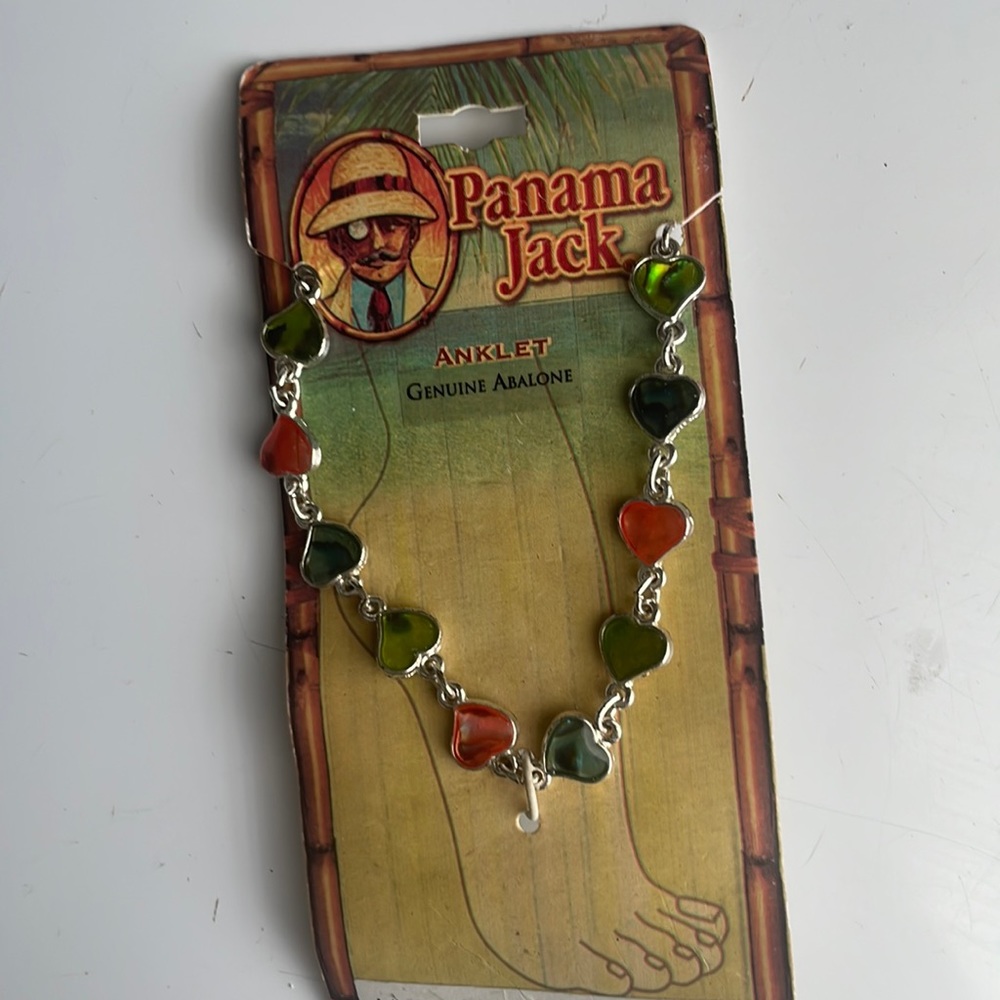 Panama jack anklet Abalone hearts
